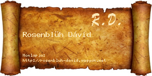 Rosenblüh Dávid névjegykártya