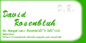 david rosenbluh business card
